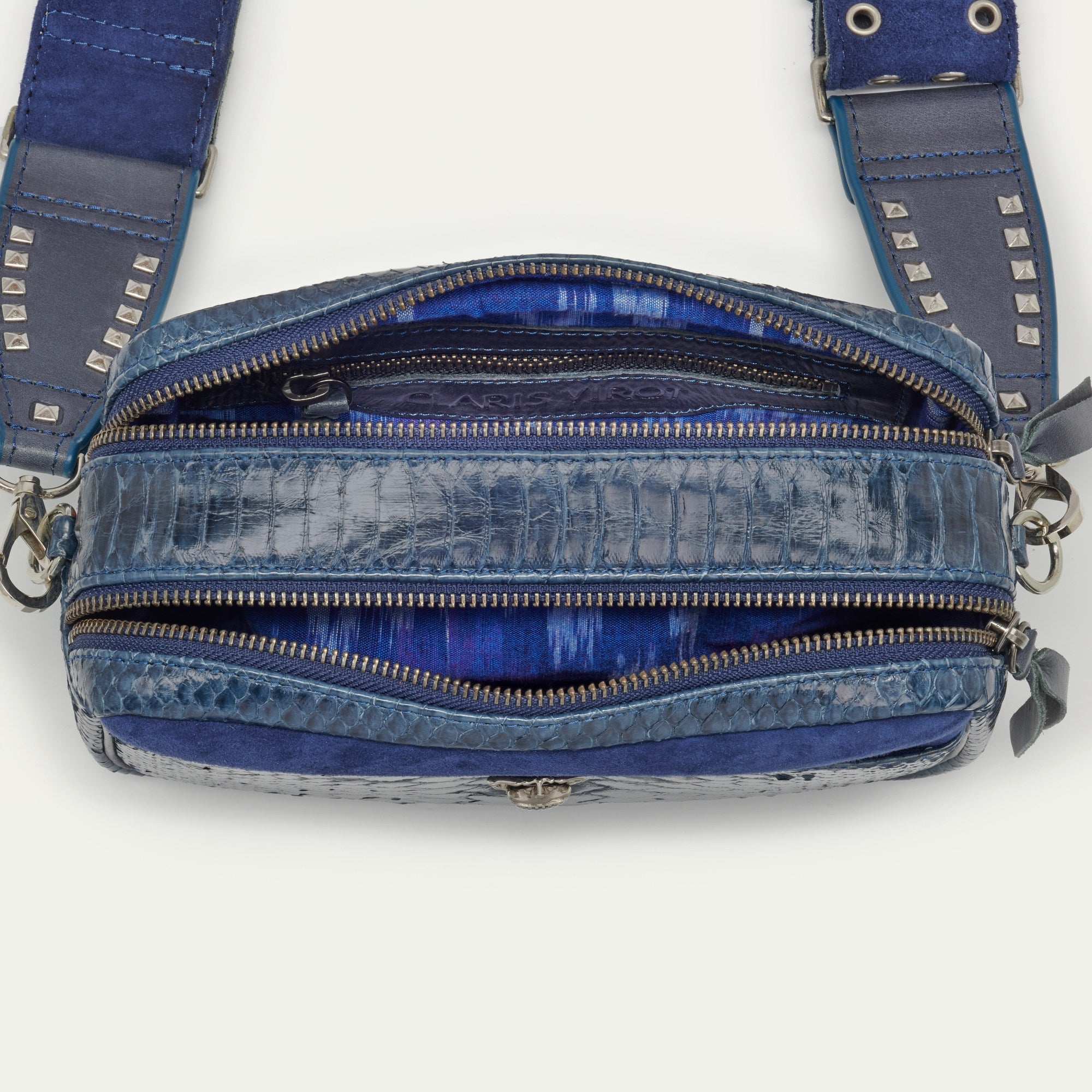 Bolso Lily De Pitón Azul Marino