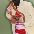 Lily Terracotta Python Bag