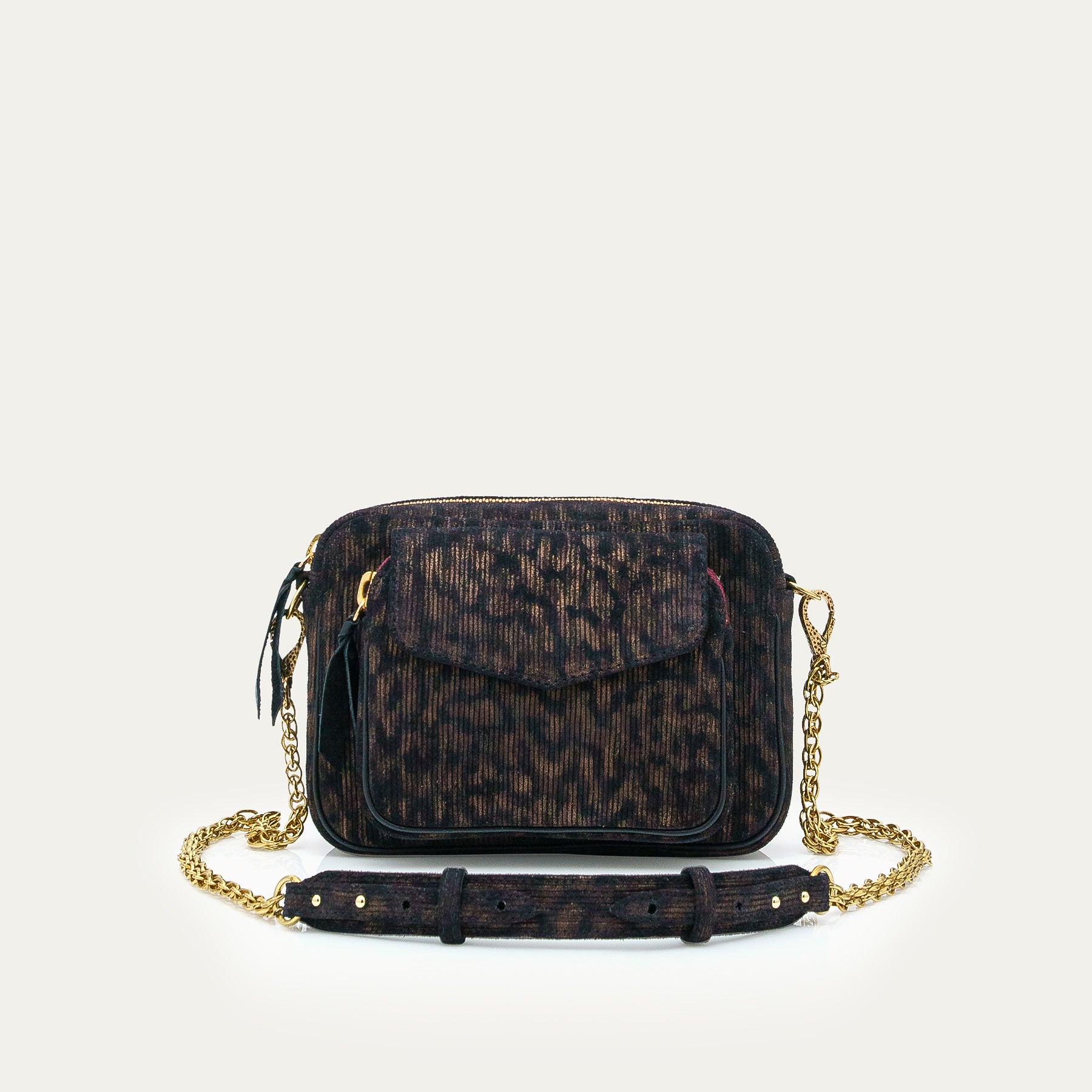 Bolso Charly Ante Camuflaje Metalizado