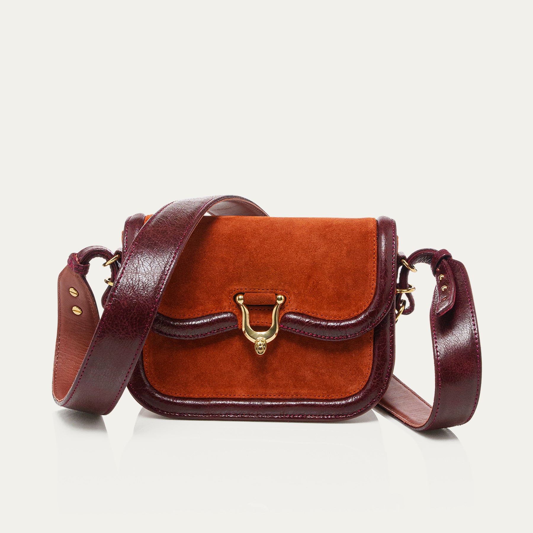 Bolso Mini Manon De Piel De Becerro De Terciopelo Color Ladrillo