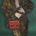 Bolso Mini Manon De Piel De Becerro De Terciopelo Color Ladrillo