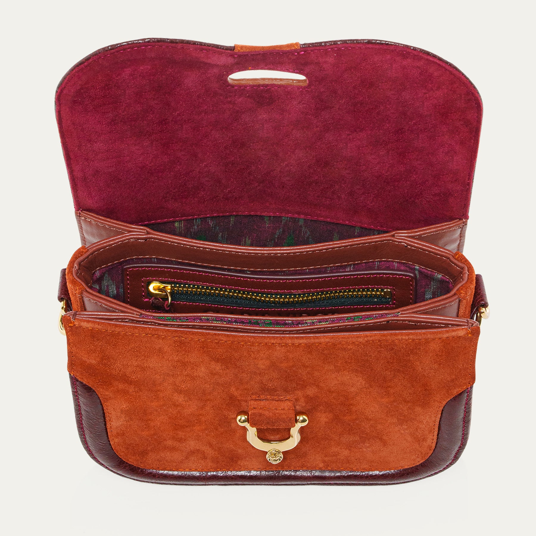 Bolso Mini Manon De Piel De Becerro De Terciopelo Color Ladrillo