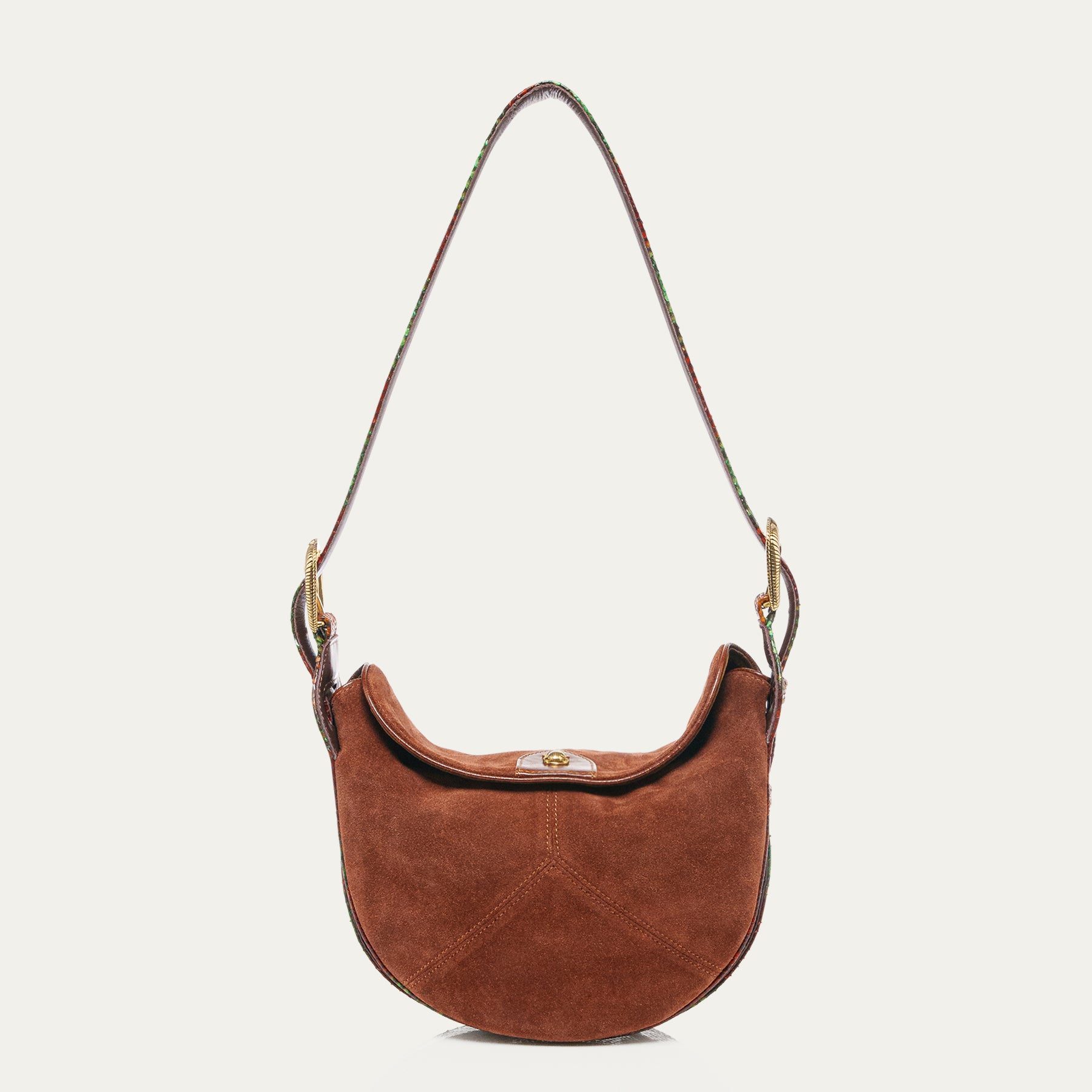 Sac Veau Velours & Python Estelle Cognac Oasis