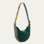 Estelle Velvet Calfskin & Python Bag Jade Green Lotus Blue