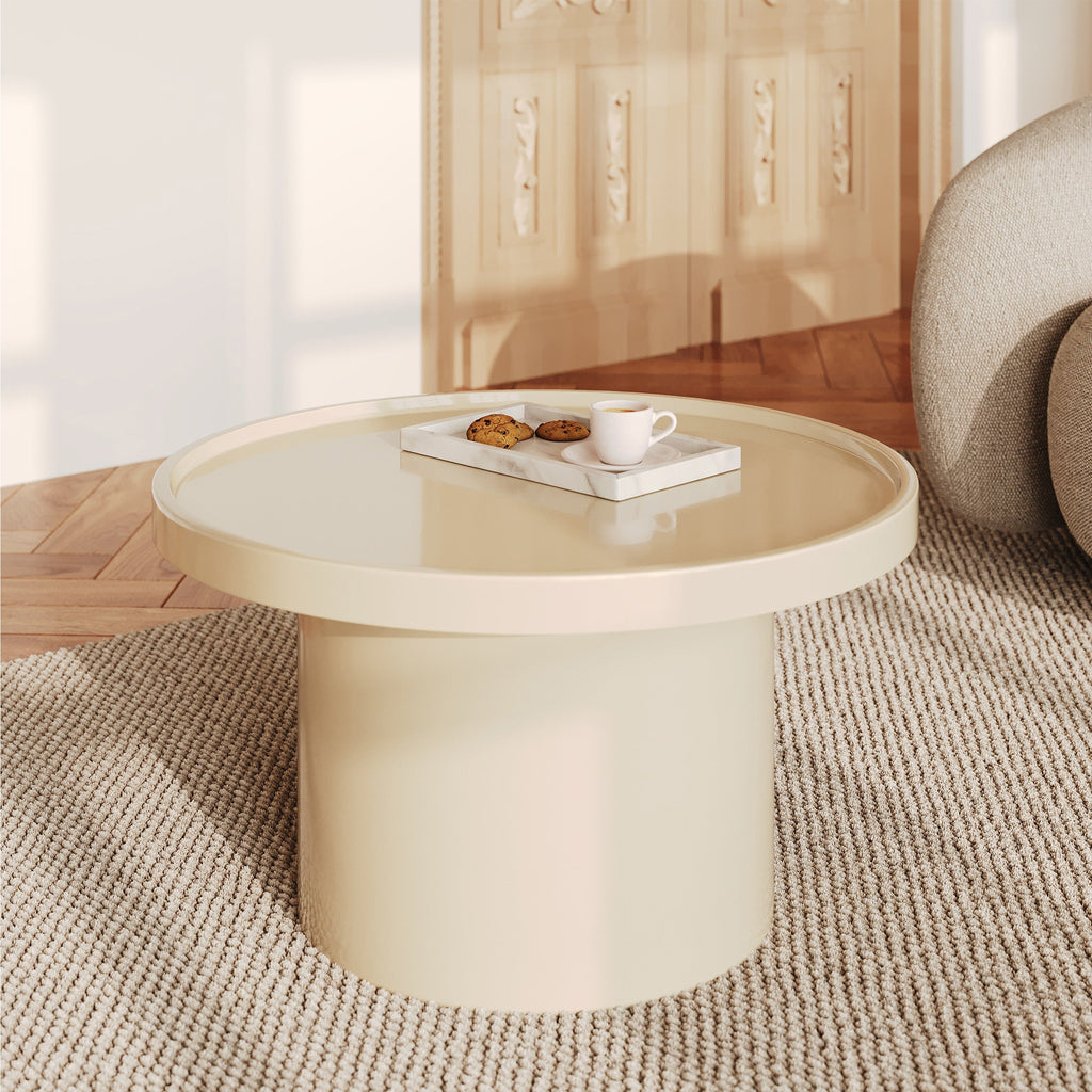 Nora - Table Basse Laquée Blanche En Mdf