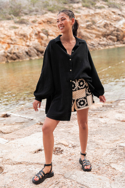 SAMI Black - Cotton Gauze Shirt
