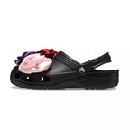 Classic Rosette Clog Sandals - Black