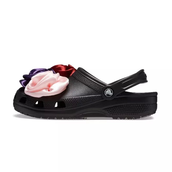 Classic Rosette Clog Sandals - Black