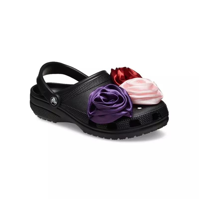 Classic Rosette Clog Sandals - Black