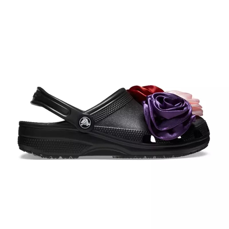 Classic Rosette Clog Sandals - Black