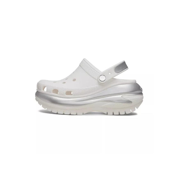 Mega Crush Metallic Clog Sandals - White, Silver