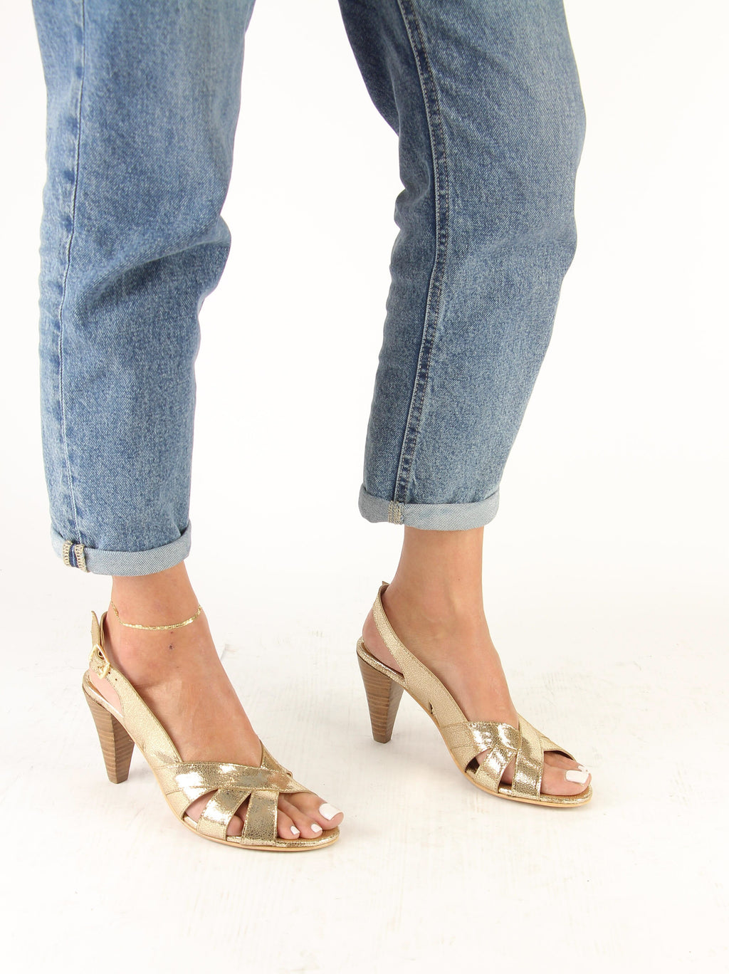 Nalaïm - Jade Heeled Sandals - Gold