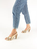 Nalaïm - Jade Heeled Sandals - Gold