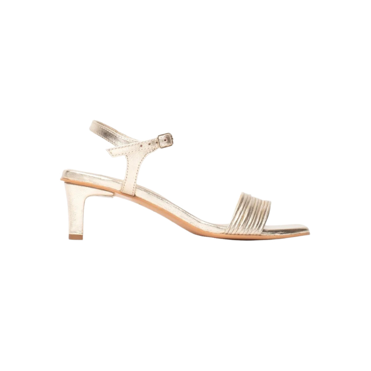 White Sun - Sandales Talon Abey - Gold Sheep Nappa - Gold