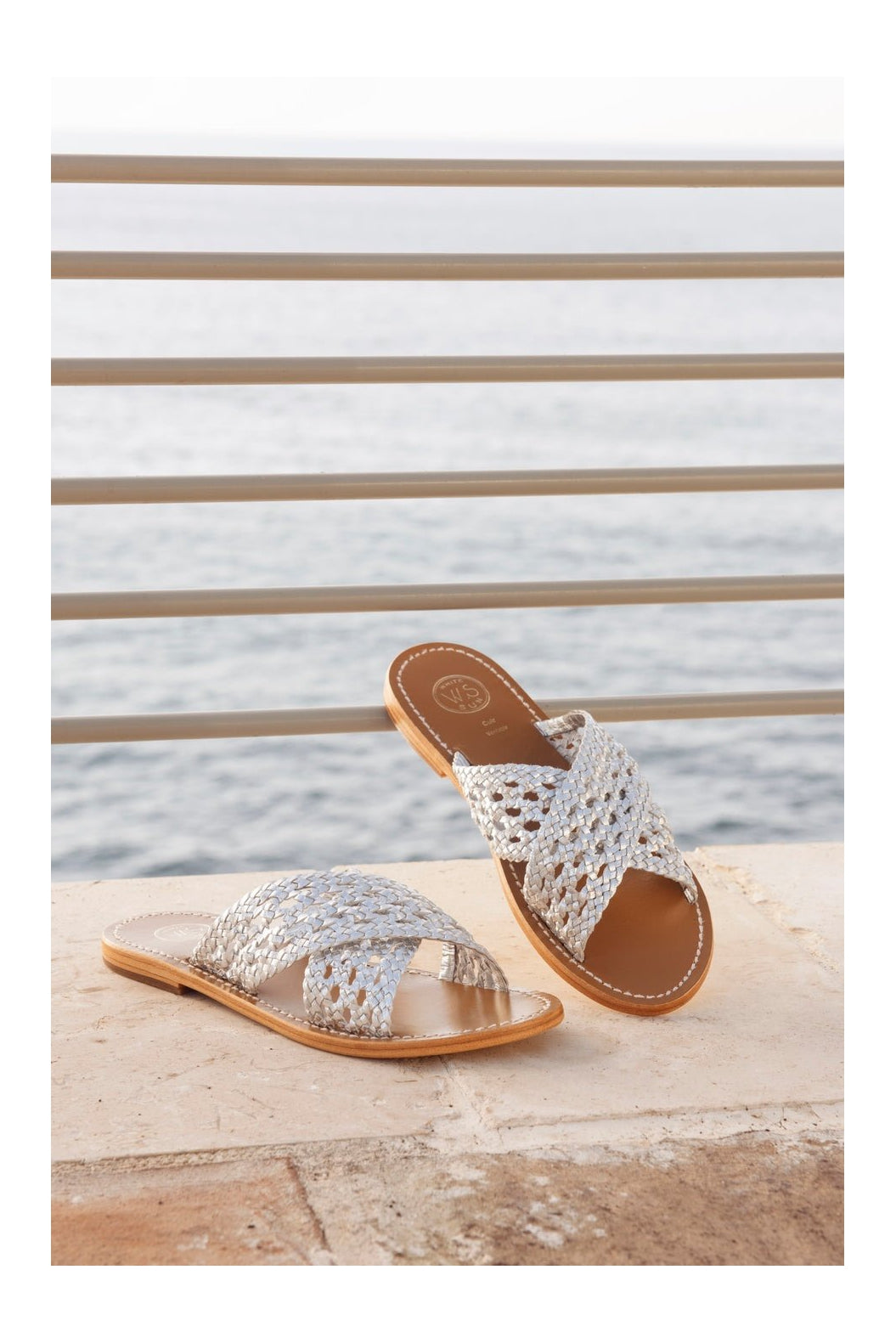 White Sun - Mules Baharak - Silver Goat Leather - Silver