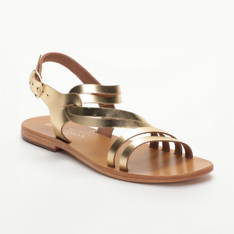 Les Bagatelles - Sandalias Planas Champika - Oscuro - Dorado