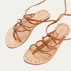 Navy Mocha Leather Sandals