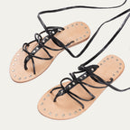 Sandales Cuir Marine Noir