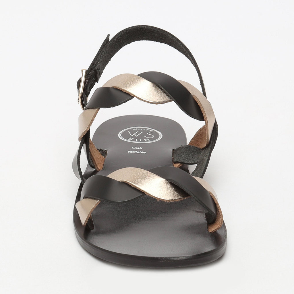 White Sun - Sandalias Guaruja - Negro y dorado - Mujer