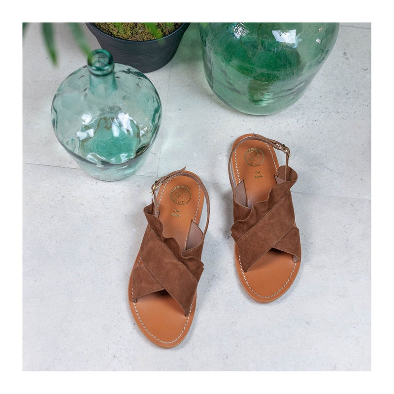 White Sun - Lilly Sandals - Suede Camel - Camel