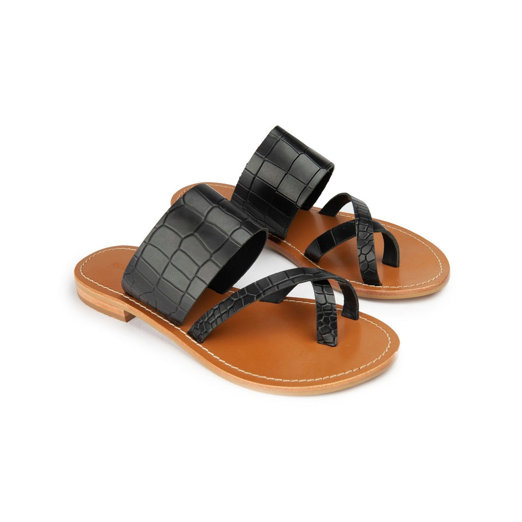 Mules Tiya - Croco - Negro