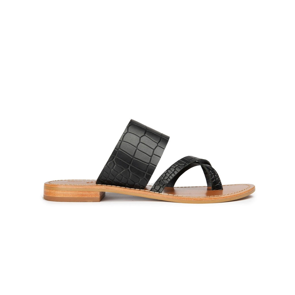 Mules Tiya - Croco - Negro