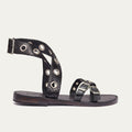 Laurette Python Sandals Black