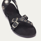 Laurette Python Sandals Black