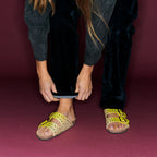 Yellow Odette Python Sandals But