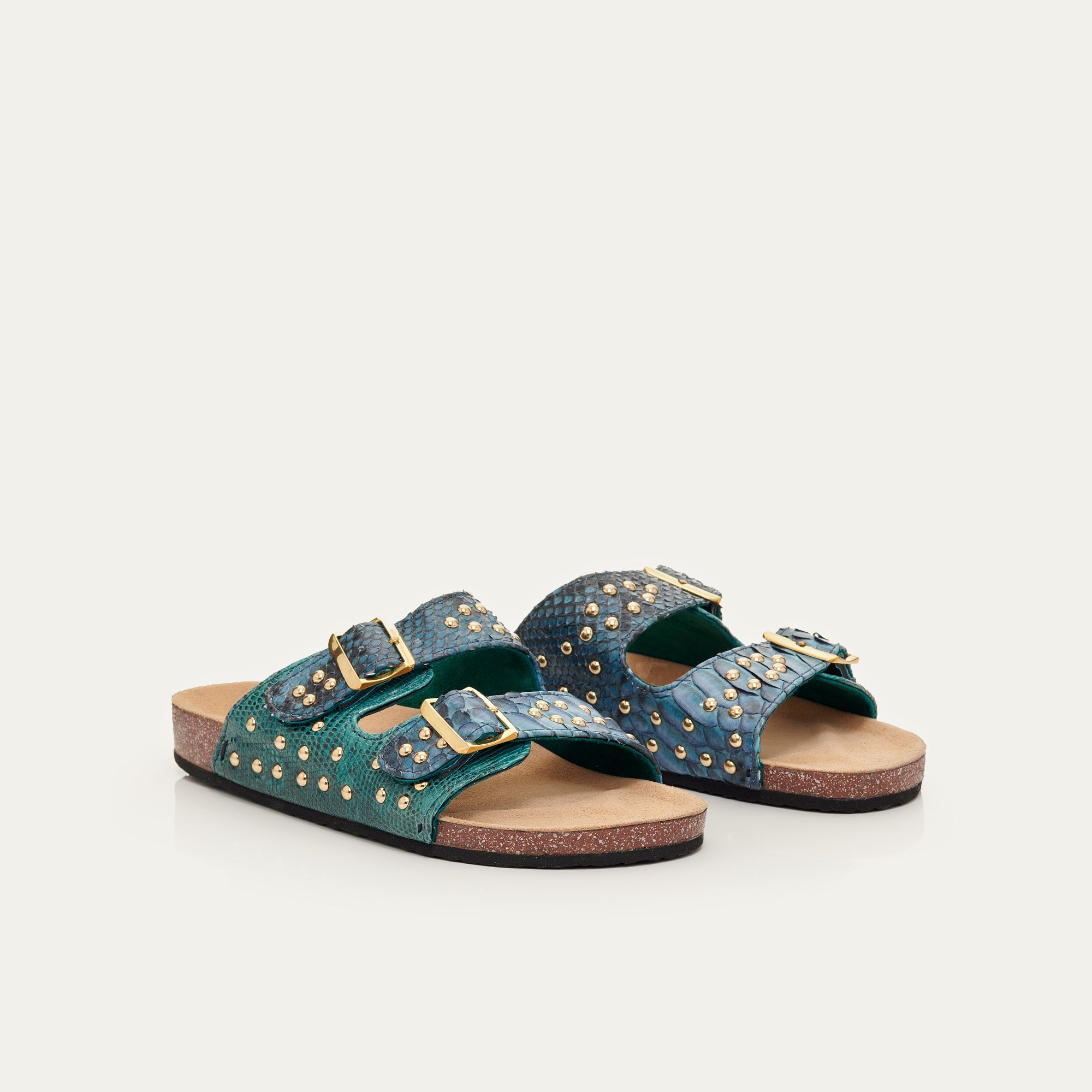 Odette Lagon Python Sandals