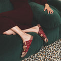 Sandales Python Suède Odette Bordeaux