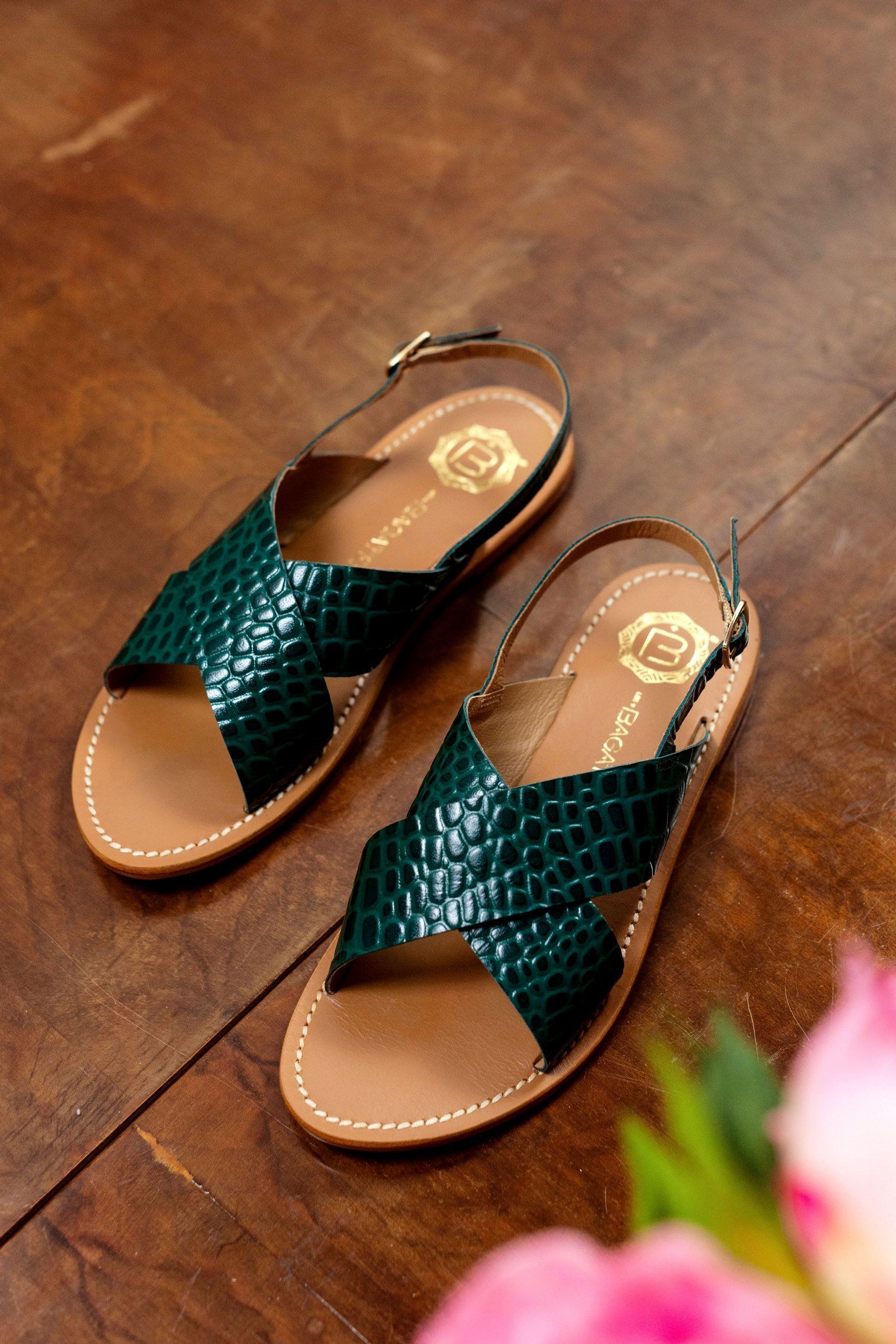 Les Bagatelles - Sandales Sibella - Green Croco