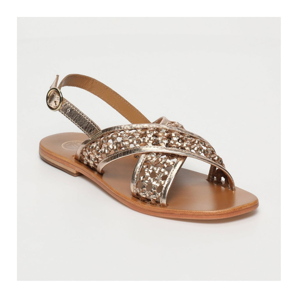 White Sun - Sandales Baishakh - Gold Goat Leather - Gold