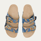 Sandalias Odette de tela vaquera con patchwork