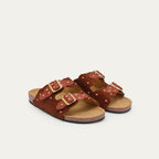 Sandalias Odette de terciopelo ladrillo