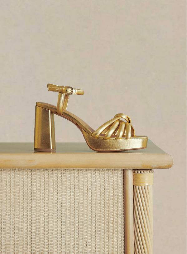 Cleopatre Heeled Sandals - Gold