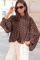 SANDRO Chocolat - Blusa de Lunares