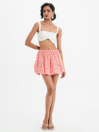 Falda Sasha - Coral Vichy