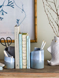 Meliad - Set of 2 Bookends - Blue - Stoneware