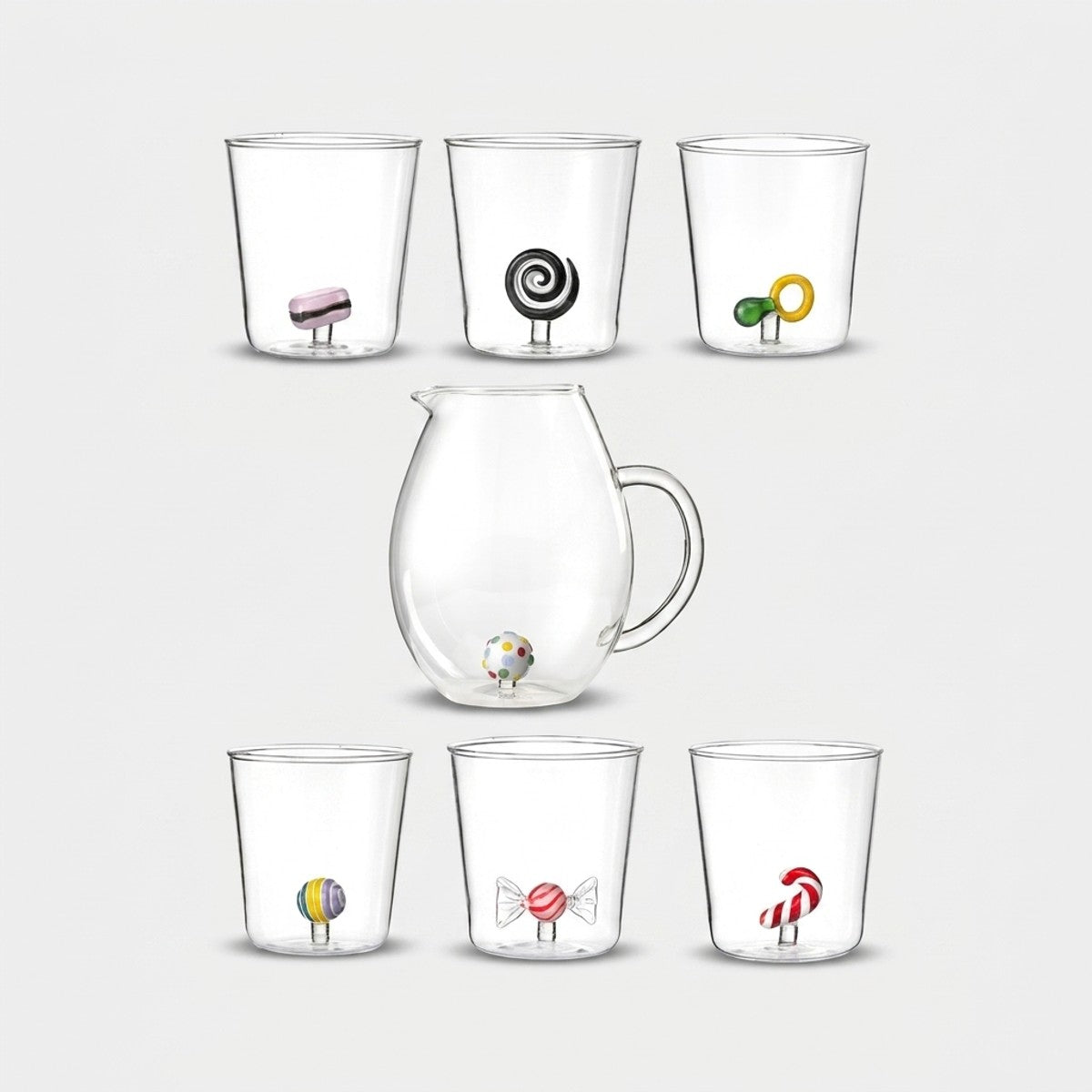 Candies Mix 2 - Lot De 7 Pièces (6 Verres + Carafe)