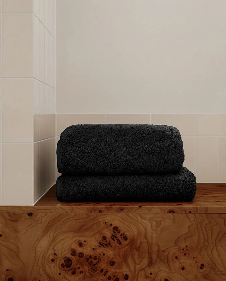 Bath Sheet - Black with Black Piping