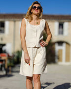 Short Perséphone jean crème