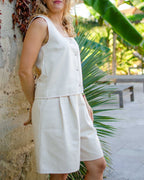 Short Perséphone jean crème