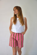 Pantalón Corto Gala Rosa Y Marrón