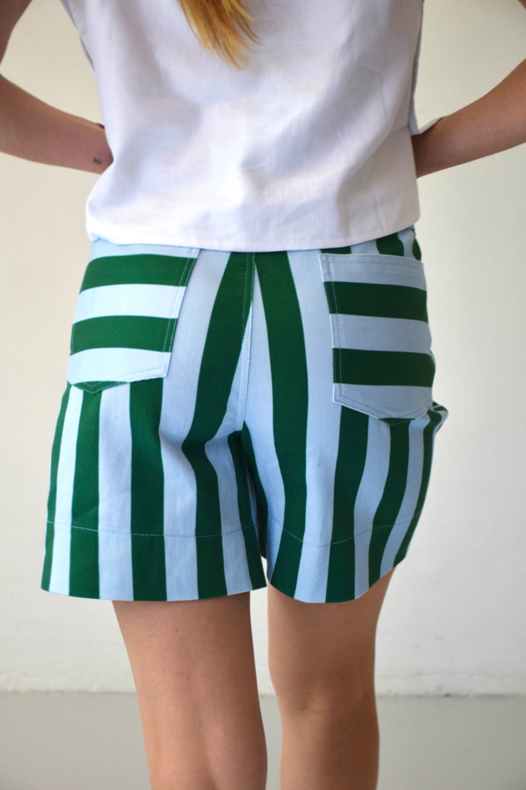Pantalón Corto Gala Verde y Celeste