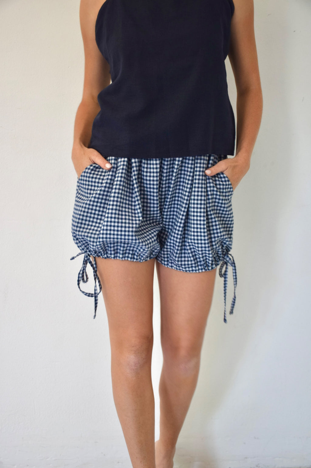 Marina Shorts De Vichy Azul Marino