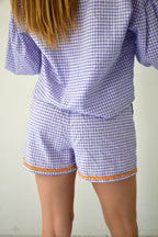 Marta Gingham Lavender Blouse