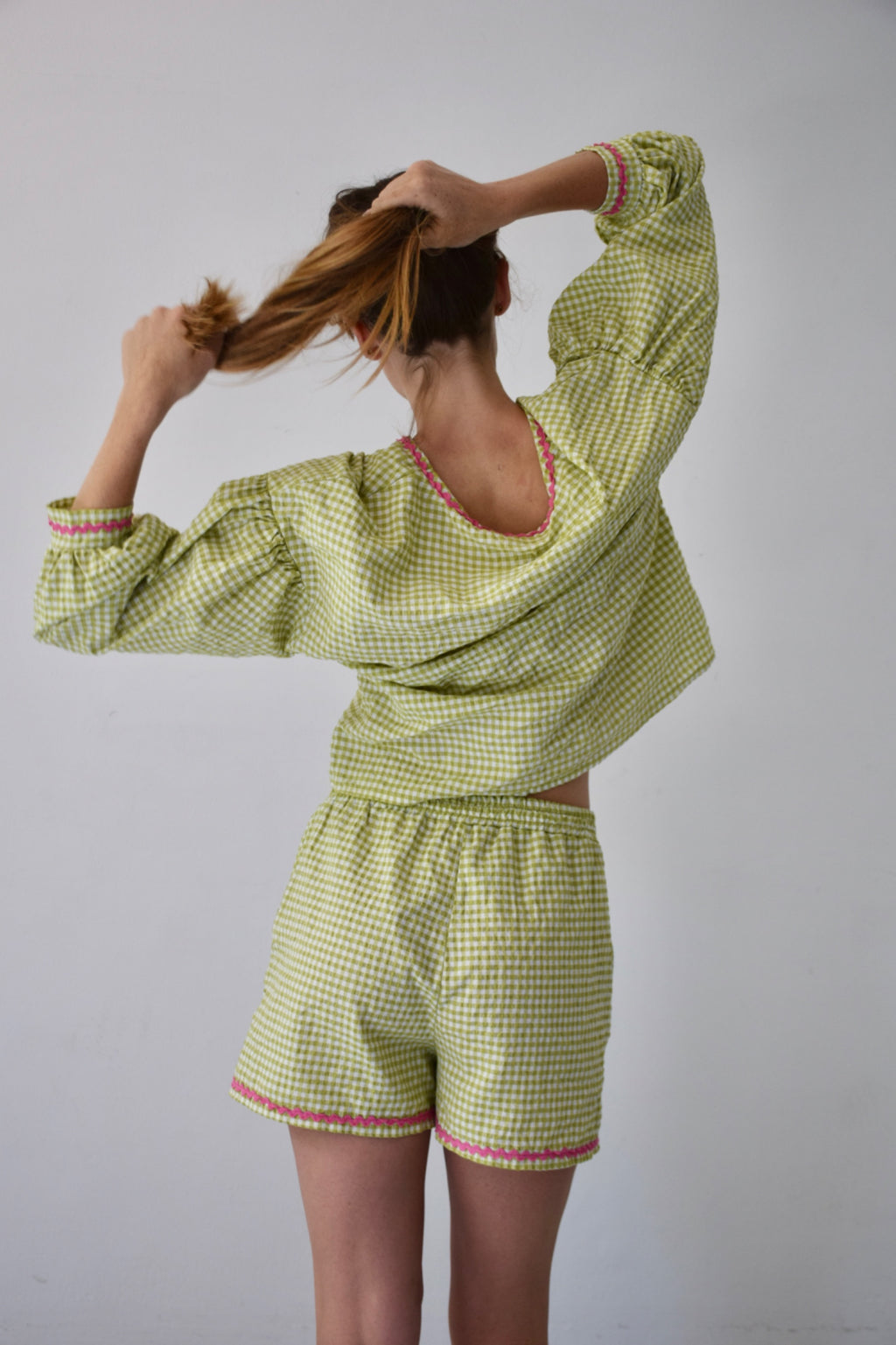 Pantalón Corto Vichy Marta Verde