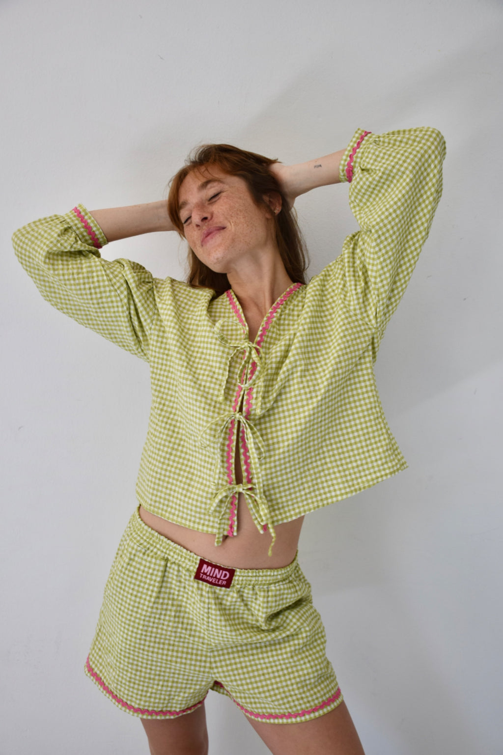 Pantalón Corto Vichy Marta Verde