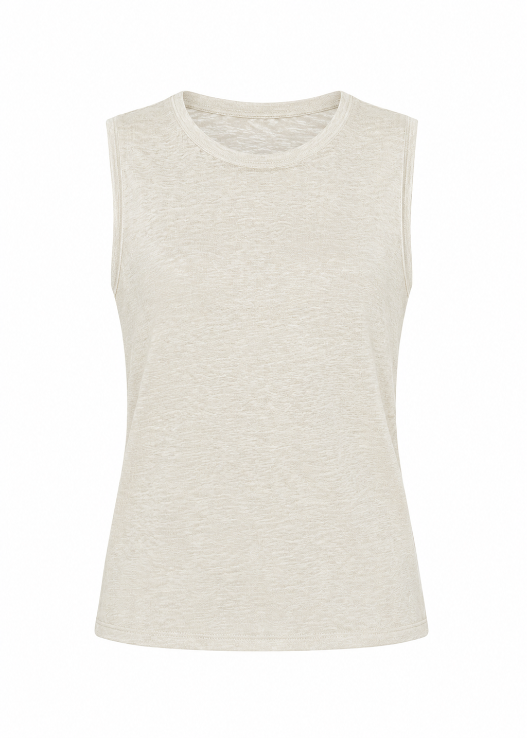 T-Shirt Sleeveless Linen - Beige